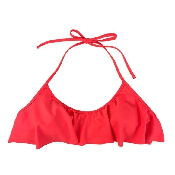 Victoria’s Secret Swim Neon Orange Ruffle Bikini Top Size Medium - Picture 1 of 4